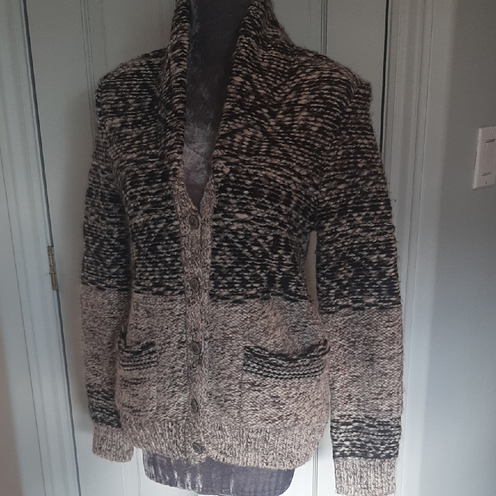 Wilfred🤎FREE Black/Chocolate/Taupe Cream Knit MADE FROM ITALIAN YARN Sz S - Picture 5 of 10